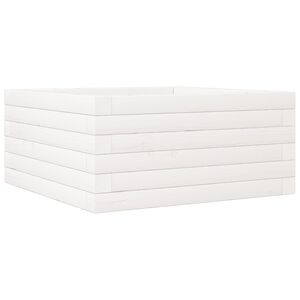 vidaXL Vrtna sadilica bijela 50 x 50 x 23 cm od masivne borovine