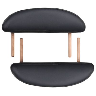 vidaXL Sklopivi masažni stol debljine 4 cm s 2 jastučića ovalni crni
