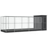 vidaXL Kavez za ptice s produžetkom srebrni 623x203x216 cm čelični