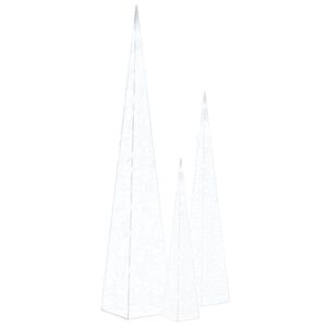 vidaXL Set akrilnih ukrasnih LED stožaca hladni bijeli 60/90/120 cm