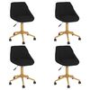 vidaXL Okretne blagovaonske stolice 4 kom crne bar&scaron;unaste