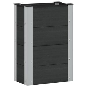 vidaXL Povi&scaron;ena vrtna gredica Crna 50 x 30 x 72 cm WPC i aluminij