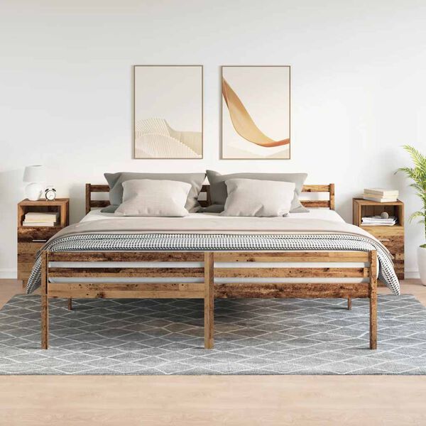 vidaXL Noćni ormarići 2 kom s 2 ladice staro drvo 36x36x68 cm