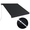 vidaXL Tenda na ručno uvlačenje s LED svjetlima 350 x 250 cm antracit