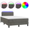vidaXL Krevet box spring s madracem LED tamnosivi 120 x 200 cm bar&scaron;un