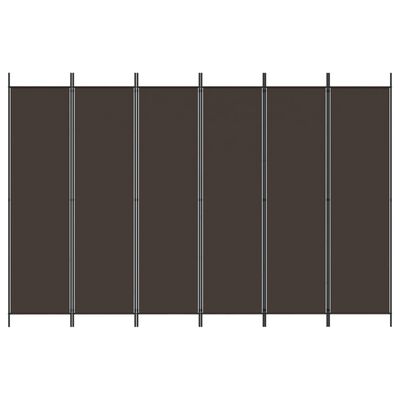 vidaXL Sobna pregrada s 6 panela smeđa 300 x 200 cm od tkanine