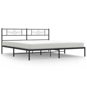 vidaXL Metalni okvir za krevet s uzglavljem crni 183x213 cm