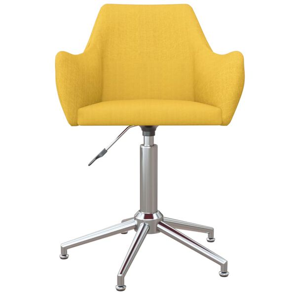 vidaXL Okretne blagovaonske stolice od tkanine 4 kom žute