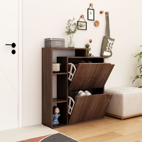 vidaXL Ormarić za cipele smeđi hrast 79,5 x 24 x 90,5 cm od iverice