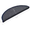 vidaXL Prostirke za stepenice 15 kom 56x17x3 cm tamno sive i plave poluokrugle