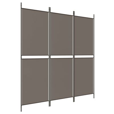 vidaXL Sobna pregrada s 3 panela antracit 150 x 220 cm od tkanine