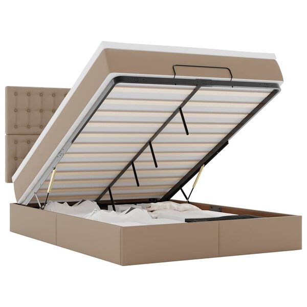 vidaXL Okvir kreveta s madracem cappuccina 140x200cm umjetna koža