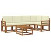 vidaXL Set vanjskih sofa 6 kom. Prirodna i krem
