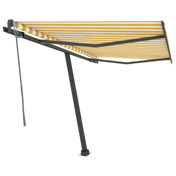 vidaXL Samostojeća automatska tenda 350 x 250 cm žuto-bijela