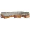 vidaXL Set vanjskih sofa 9 kom. Prirodna i svijetlo siva