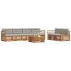vidaXL Set vanjskih sofa s jastukom 7 pcs Prirodna i svijetlo siva
