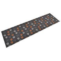 vidaXL Kuhinjski tepih perivi s uzorkom šapa 45 x 150 cm baršunasti