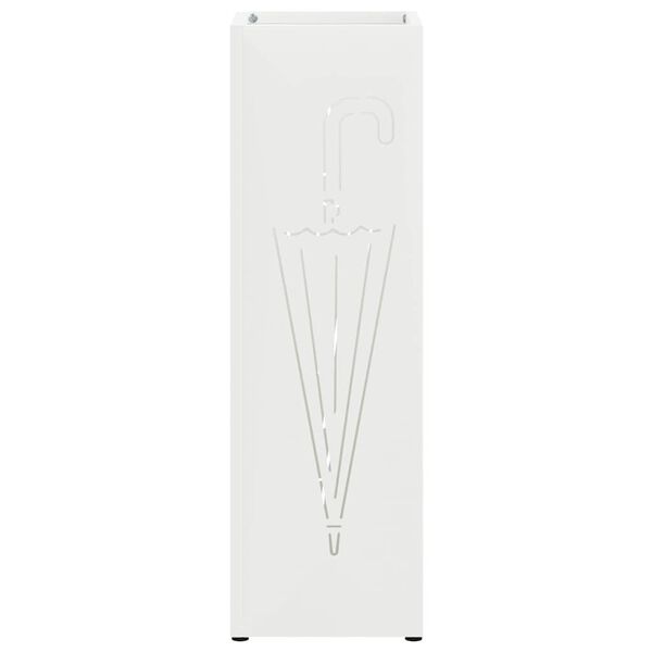 vidaXL Stalak za kišobran s pohranom Bijelo 15,5 x 15,5 x 49 cm Metal