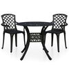 vidaXL 3-dijelni bistro set od lijevanog aluminija crni