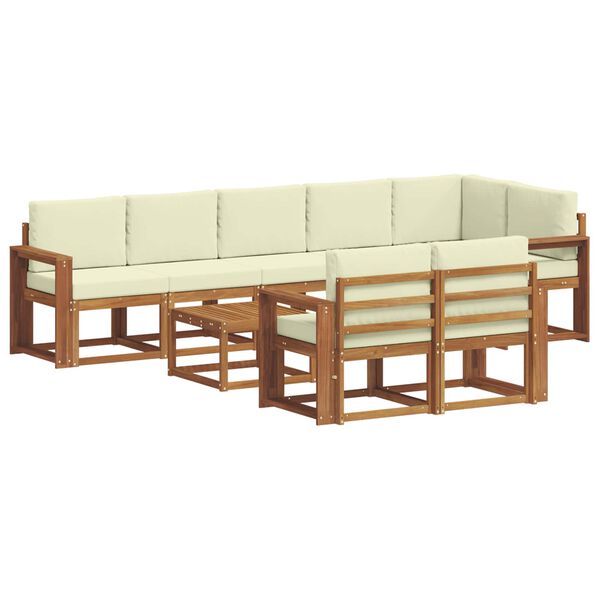vidaXL Set vanjskih sofa s jastukom 9 pcs Prirodna i krem