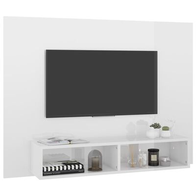 vidaXL Zidni TV ormarić visoki sjaj bijeli 120 x 23,5 x 90 cm iverica