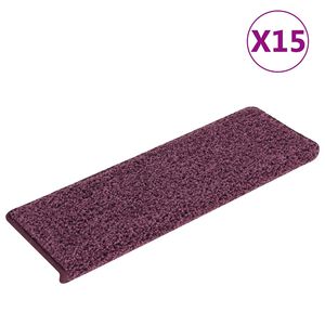 vidaXL Prostirke za stepenice 15 kom 65x21x4 cm tamnoljubičaste pravokutne rubove