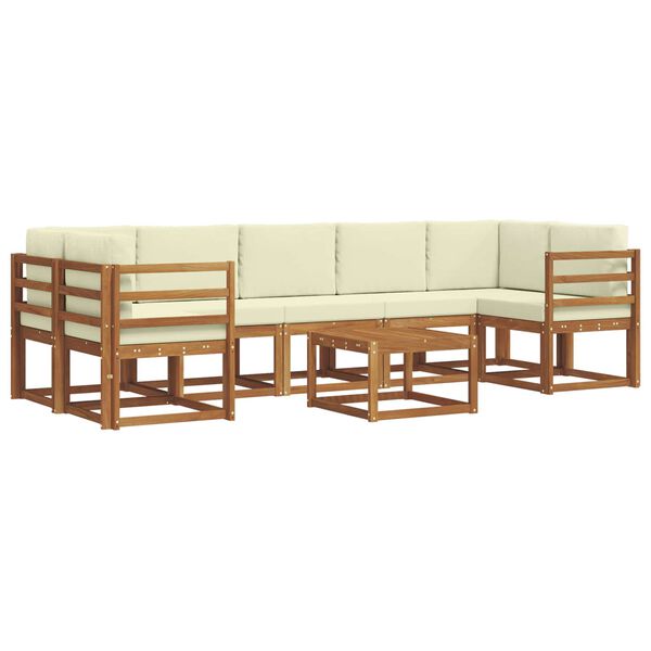 vidaXL Set vanjskih sofa s jastukom 8 pcs Prirodna i krem