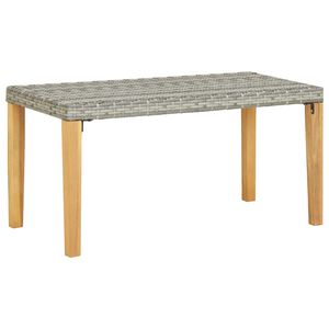 vidaXL Vrtna klupa siva 120 cm od poliratana i masivnog drva bagrema