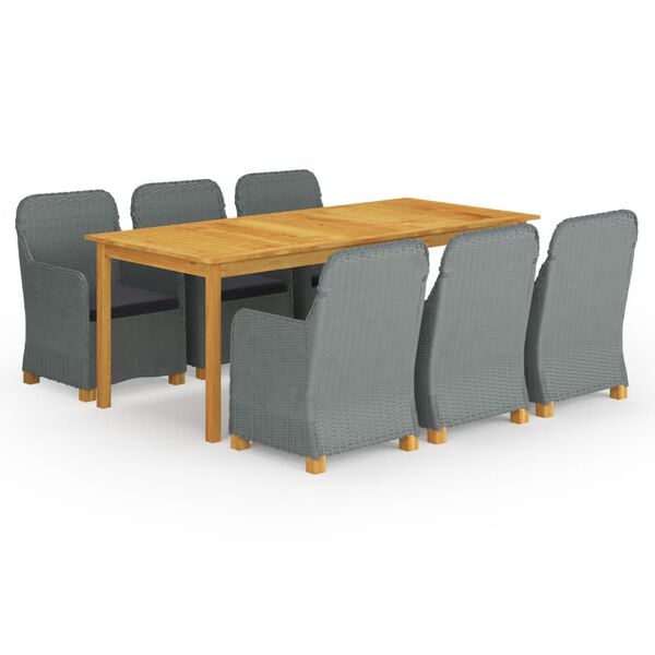 vidaXL 9-dijelni vrtni blagovaonski set svjetlosivi