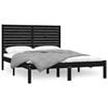 vidaXL Okvir za krevet od masivne borovine crni 160 x 200 cm