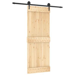 vidaXL Klizna vrata 80 x 210 cm Čvrsta borovina (neobrađena)