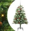 vidaXL Umjetno božićno drvce S LED lampica Zelena 150 cm PVC i metal