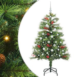 vidaXL Umjetno božićno drvce S LED lampica Zelena 150 cm PVC i metal