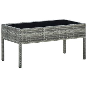 vidaXL Vrtni stol sivi 75 x 40 x 37 cm od poliratana