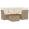 vidaXL 5-dijelni vrtni set sofa s jastucima bež od poliratana