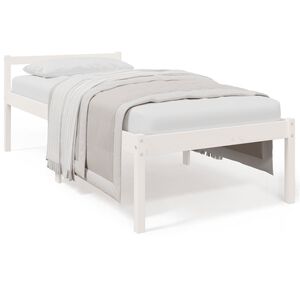 vidaXL Krevet za starije osobe bijeli 75x190 cm mali masivna borovina