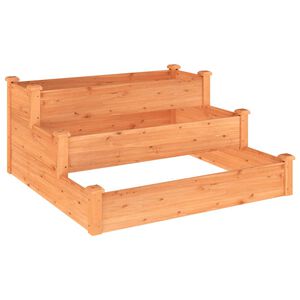 vidaXL Povi&scaron;ena vrtna gredica smeđa 120 x 120 x 56 cm masivna jelovina