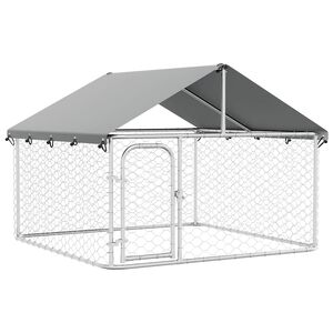 vidaXL Vanjski kavez za pse s krovom 200 x 200 x 150 cm