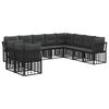 vidaXL Set vanjskih sofa Crna Poliester