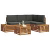 vidaXL Set vanjskih sofa s jastukom 5 Komad Prirodna i antracit