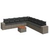 vidaXL 10-dijelni set vrtnih sofa od poliratana s jastucima sivi