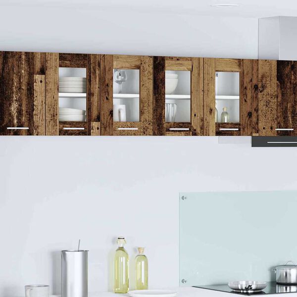 vidaXL Viseći ormarić s pohranom 2 pcs Staro drvo 60 x 31 x 40 cm