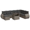 vidaXL 9-dijelni set vrtnih sofa od poliratana s jastucima sivi