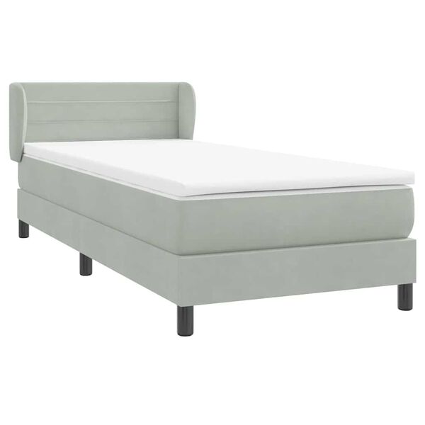 vidaXL Box Spring krevet s madracem svijetlo sivi 80x210 cm bar&scaron;un