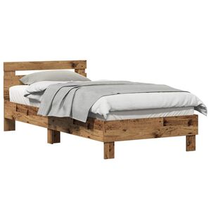 vidaXL Krevetna konstrukcija Staro drvo 203 x 95 x 70 cm