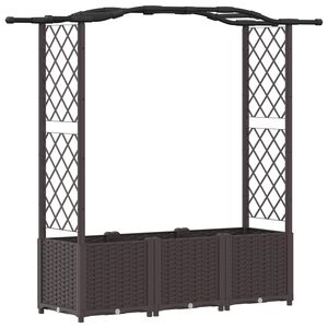 vidaXL Povi&scaron;eni krevet s mrežom i krovom Smeđa 164 x 40 x 142 cm PP