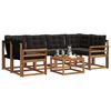 vidaXL Set vanjskih sofa s jastukom 7 pcs Prirodna i crna