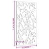 vidaXL Vrtni zidni ukras 105x55 cm čelik COR-TEN uzorak li&scaron;ća bambusa