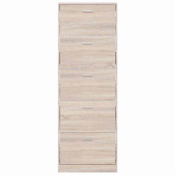 Drveni ormarić za cipele s izgledom hrasta i 5 pretinaca