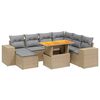 vidaXL 8-dijelni set vrtnih sofa od poliratana s jastucima bež